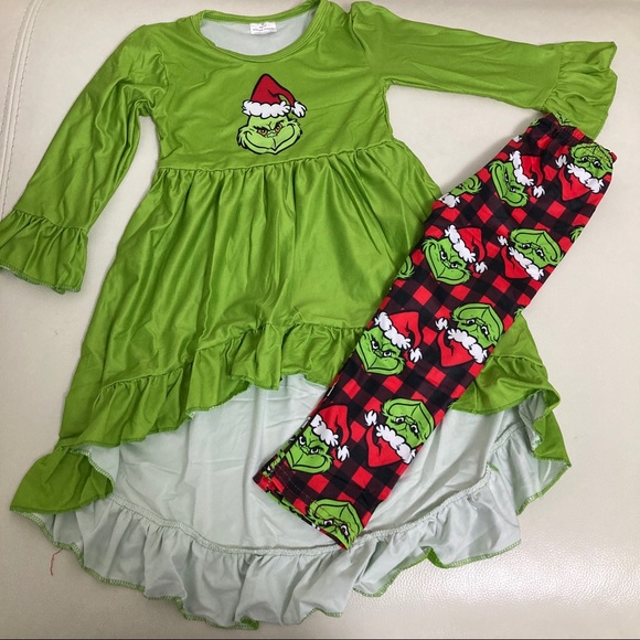 The Grinch Christmas Cute Tunic Dress Set - Picture 3 of 5